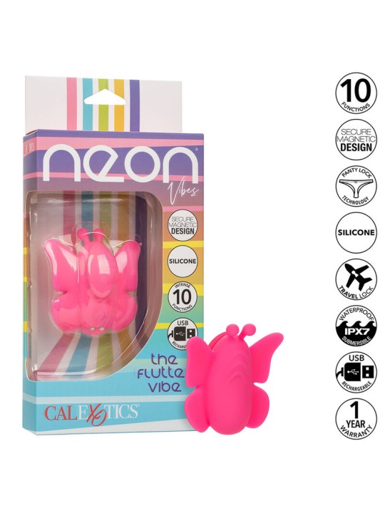 CALEXOTICS NEON VIBES THE FLUTTER VIBE ESTIMULADOR 10 VIBRACIONES ROSA