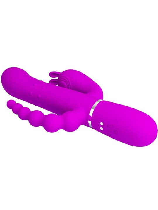 PRETTY LOVE CAMMY TRIPLE VIBRADOR MULTIFUNCION 4 EN 1 ROSA