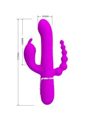 PRETTY LOVE CAMMY TRIPLE VIBRADOR MULTIFUNCION 4 EN 1 ROSA