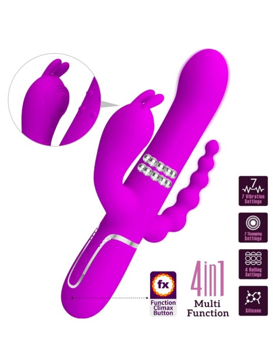 PRETTY LOVE CAMMY TRIPLE VIBRADOR MULTIFUNCION 4 EN 1 ROSA