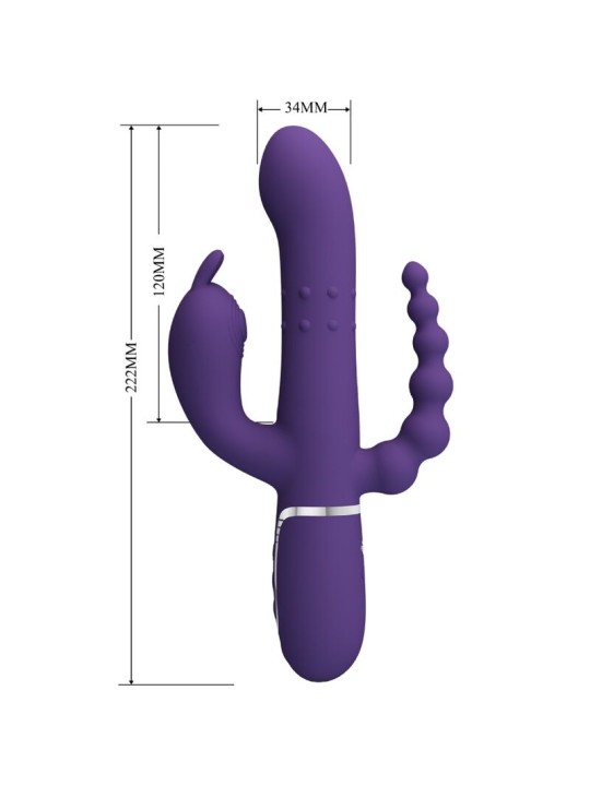 PRETTY LOVE CAMMY TRIPLE VIBRADOR MULTIFUNCION 4 EN 1 MORADO