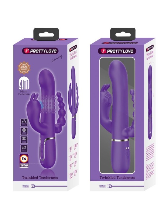 PRETTY LOVE CAMMY TRIPLE VIBRADOR MULTIFUNCION 4 EN 1 MORADO