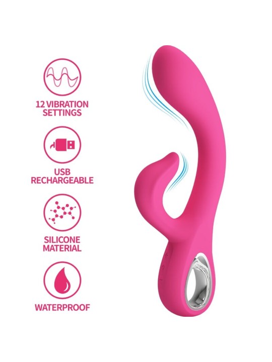 PRETTY LOVE FRITZ VIBRADOR RABBIT 12 VIBRACIONES ROSA