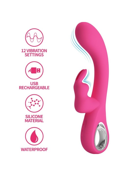 PRETTY LOVE NOVAK VIBRADOR RABBIT 12 VIBRACIONES ROSA