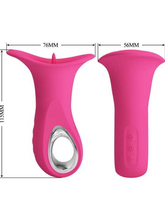 PRETTY LOVE CLYDE VIBRADOR ORAL LENGUA VIBRADORA 12 VIBRACIONES ROSA