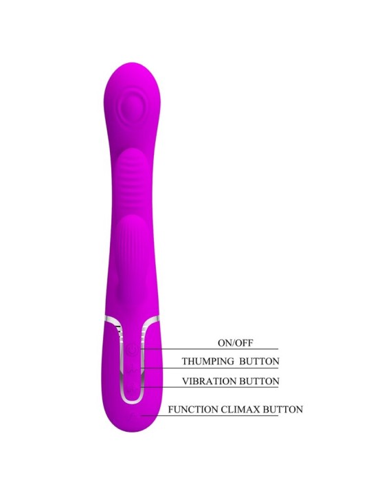 PRETTY LOVE SHANIA TRIPLE VIBRADOR RABBIT MULTIFUNCION ROSA