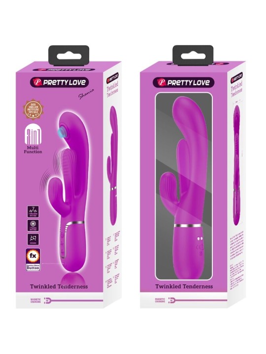 PRETTY LOVE SHANIA TRIPLE VIBRADOR RABBIT MULTIFUNCION ROSA