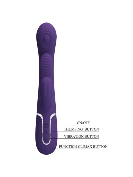 PRETTY LOVE SHANIA TRIPLE VIBRADOR RABBIT MULTIFUNCION MORADO