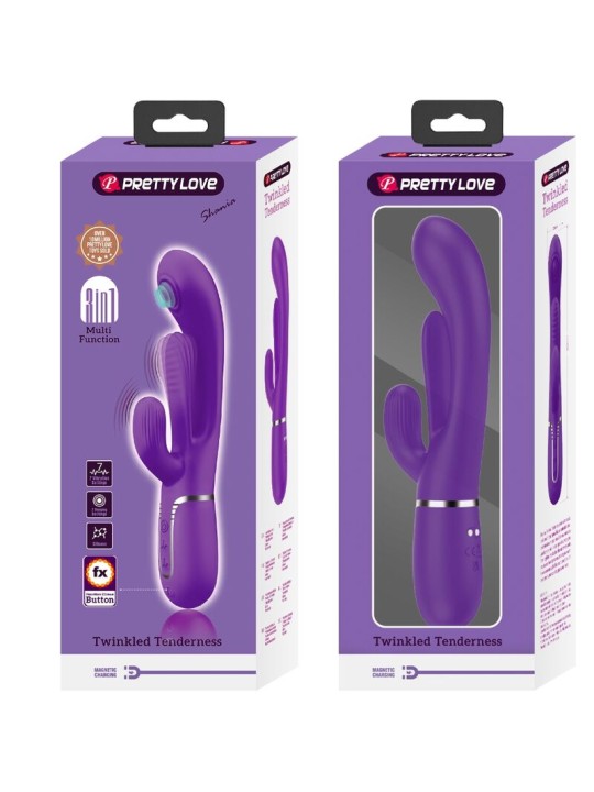 PRETTY LOVE SHANIA TRIPLE VIBRADOR RABBIT MULTIFUNCION MORADO