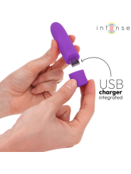 INTENSE SYMONE BALA VIBRADORA RECARGABLE POR USB 8 VIBRACIONES MORADO 10 X 22 CM
