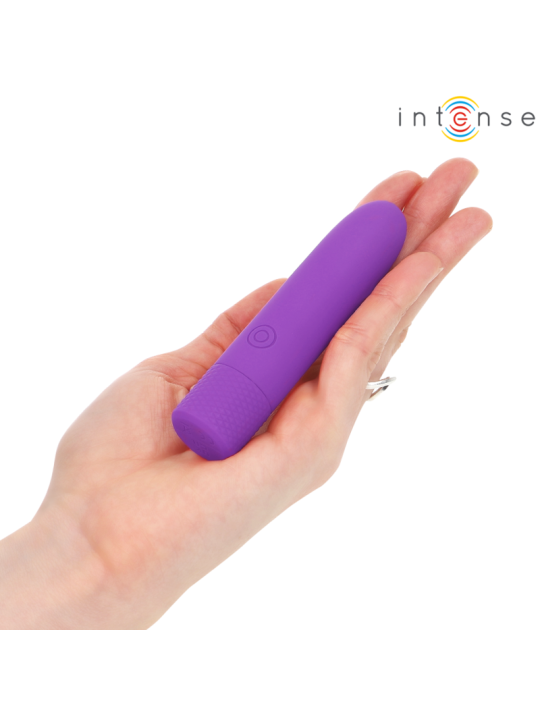 INTENSE SYMONE BALA VIBRADORA RECARGABLE POR USB 8 VIBRACIONES MORADO 10 X 22 CM