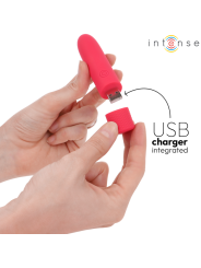 INTENSE SYMONE BALA VIBRADORA RECARGABLE POR USB 8 VIBRACIONES ROJO 10 X 22 CM