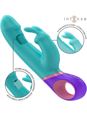 INTENSE MONICA VIBRADOR RABBIT CON ESTIMULADOR ROTATORIO DEL PUNTO G AZUL