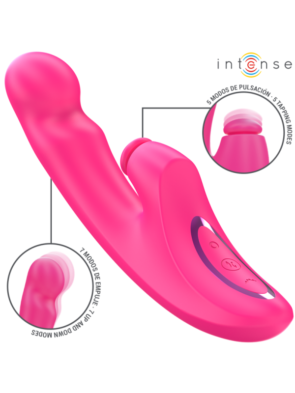 INTENSE EMI VIBRADOR 135 CM MULTIFUNCION 3 EN 1 10 VIBRACIONES ROSA