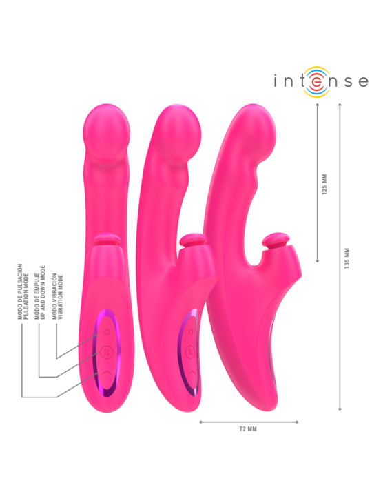 INTENSE EMI VIBRADOR 135 CM MULTIFUNCION 3 EN 1 10 VIBRACIONES ROSA
