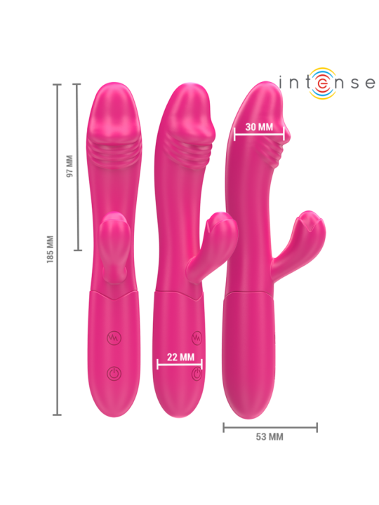 INTENSE IVY VIBRADOR FLEXIBLE 10 VIBRACIONES CON LENGUA ESTIMULADORA ROSA