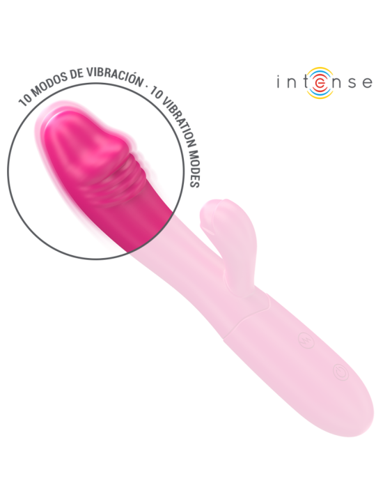 INTENSE IVY VIBRADOR FLEXIBLE 10 VIBRACIONES CON LENGUA ESTIMULADORA ROSA