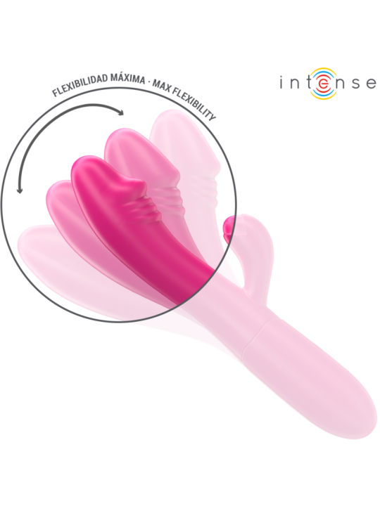 INTENSE IVY VIBRADOR FLEXIBLE 10 VIBRACIONES CON LENGUA ESTIMULADORA ROSA