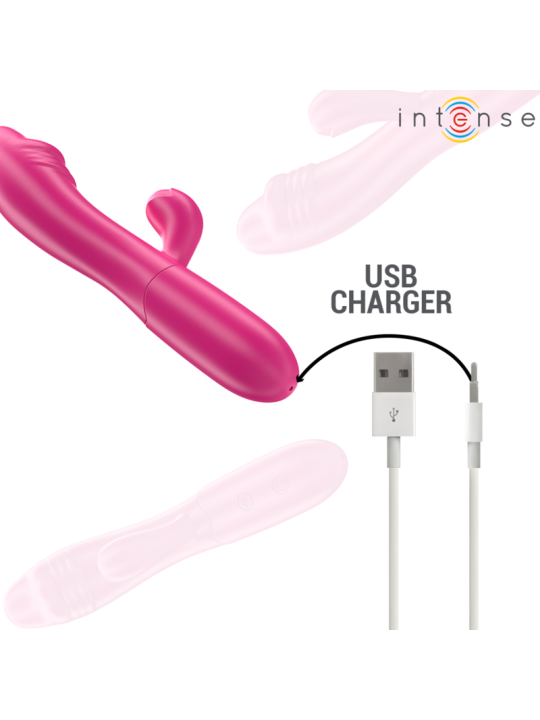 INTENSE IVY VIBRADOR FLEXIBLE 10 VIBRACIONES CON LENGUA ESTIMULADORA ROSA