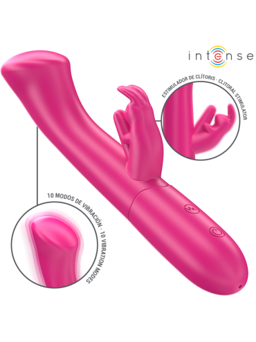 INTENSE JULIETA VIBRADOR RABBIT 186 CM 10 VIBRACIONES ROSA
