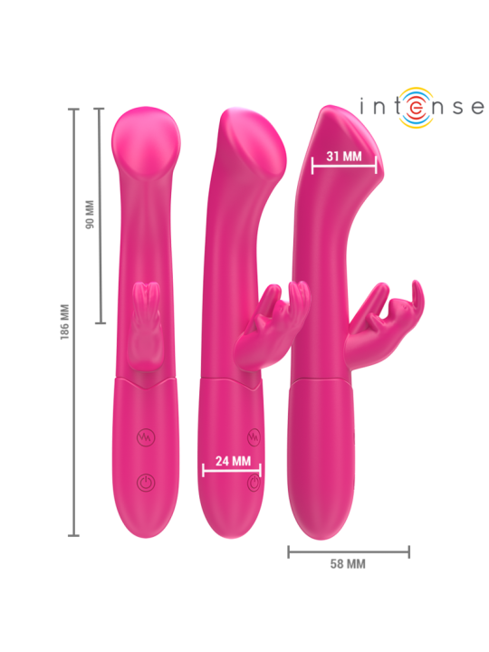 INTENSE JULIETA VIBRADOR RABBIT 186 CM 10 VIBRACIONES ROSA
