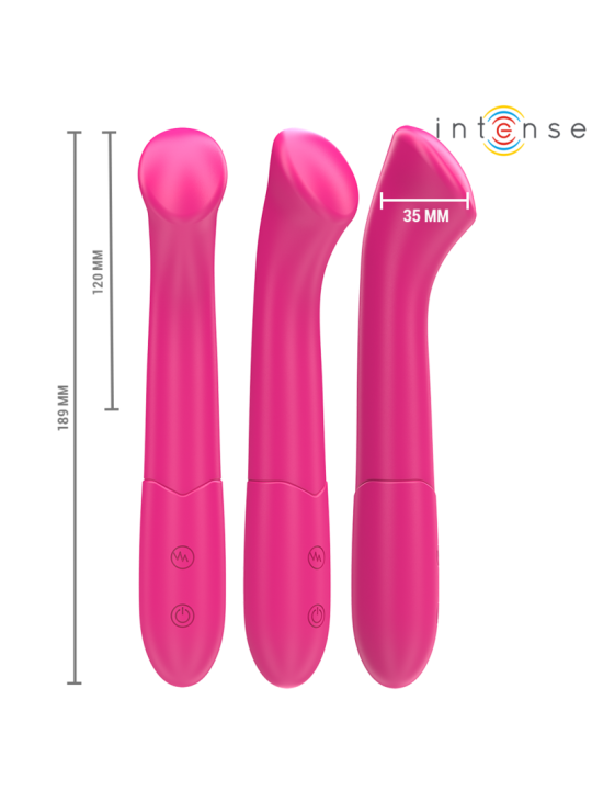 INTENSE PATY VIBRADOR 19 CM FLEXIBLE 10 VIBRACIONES MODELO 2 ROSA