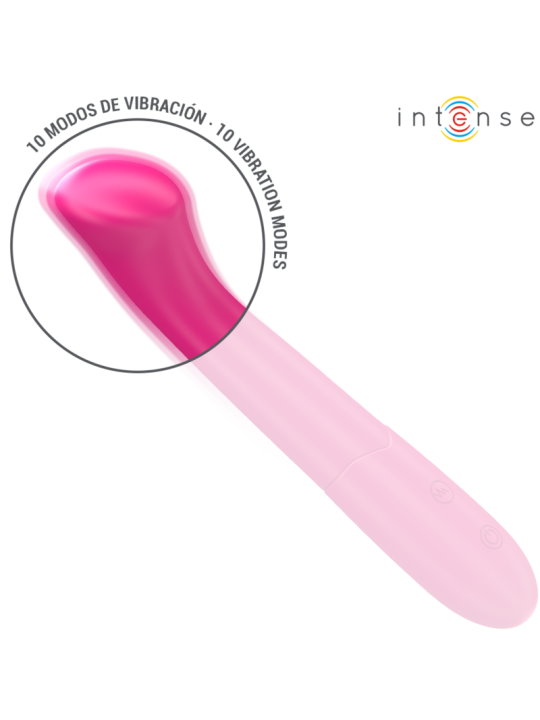 INTENSE PATY VIBRADOR 19 CM FLEXIBLE 10 VIBRACIONES MODELO 2 ROSA