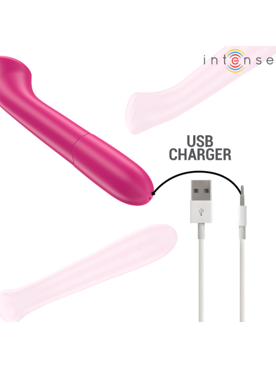 INTENSE PATY VIBRADOR 19 CM FLEXIBLE 10 VIBRACIONES MODELO 2 ROSA