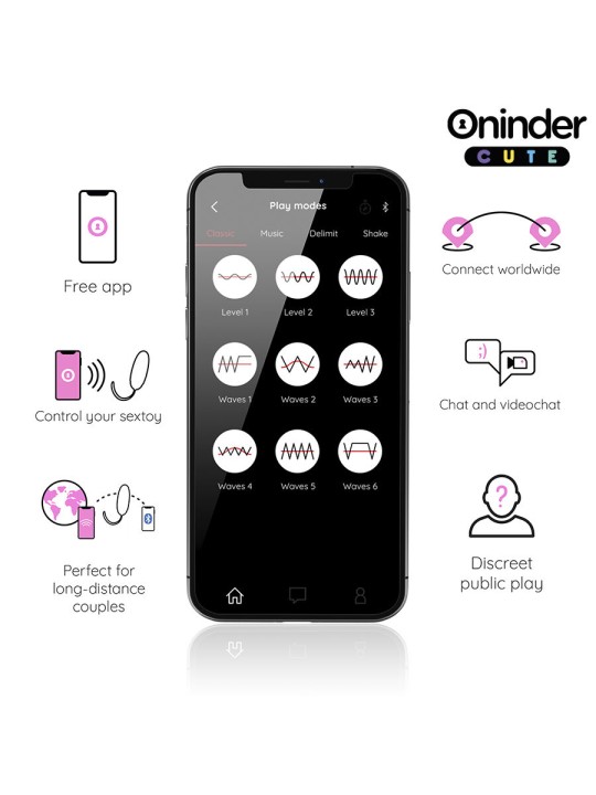 ONINDER CUTE LOVE PLEASURE HUEVO VIBRO ROTADOR 360 SILICONA APP MUNDIAL GRATUITA