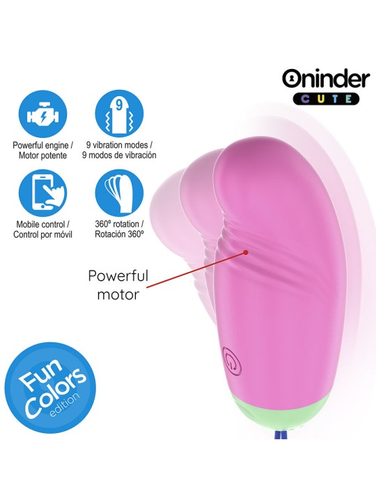 ONINDER CUTE LOVE PLEASURE HUEVO VIBRO ROTADOR 360 SILICONA APP MUNDIAL GRATUITA