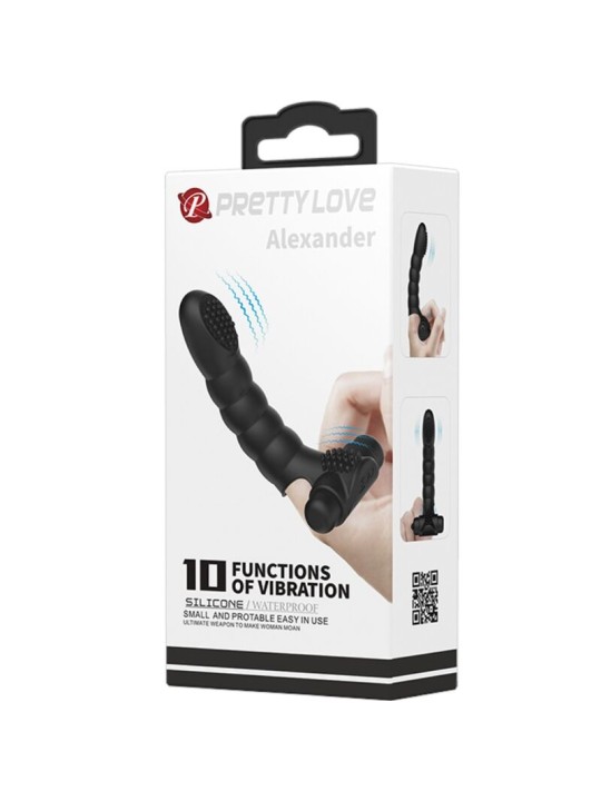 PRETTY LOVE ALEXANDER VIBRADOR DE DEDO 10 VIBRACIONES NEGRO