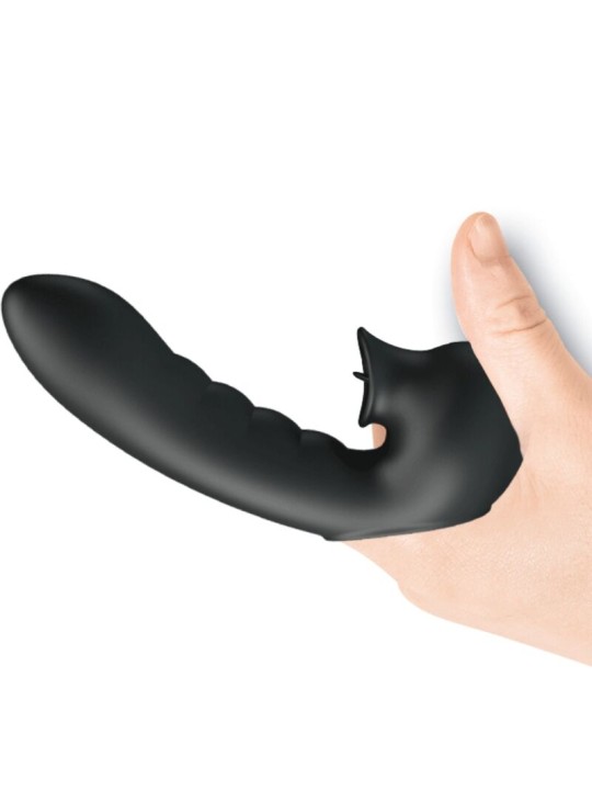 PRETTY LOVE HOBGOBLIN FUNDA VIBRADORA PARA DEDO 12 VIBRACIONES ESTIMULADOR CLITORIS NEGRO