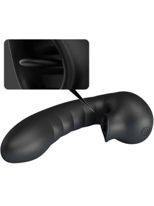 PRETTY LOVE HOBGOBLIN FUNDA VIBRADORA PARA DEDO 12 VIBRACIONES ESTIMULADOR CLITORIS NEGRO