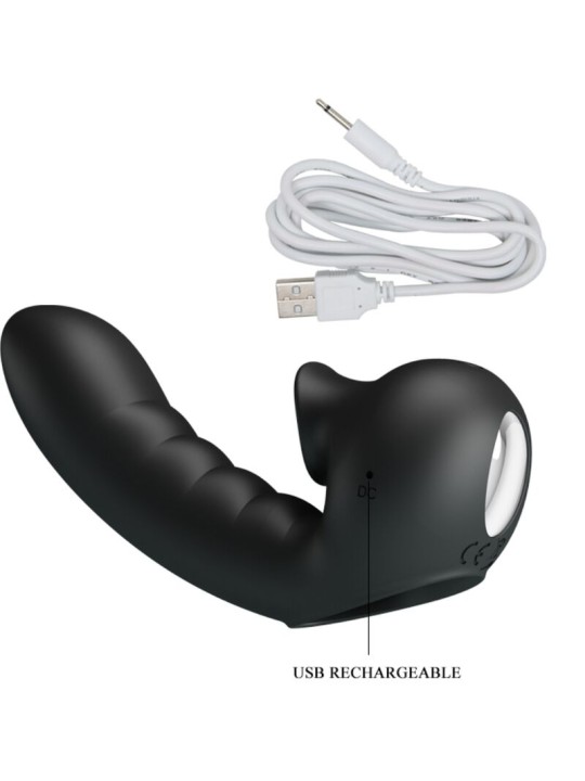 PRETTY LOVE HOBGOBLIN FUNDA VIBRADORA PARA DEDO 12 VIBRACIONES ESTIMULADOR CLITORIS NEGRO