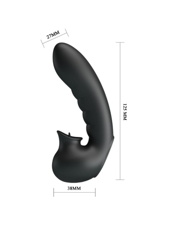PRETTY LOVE HOBGOBLIN FUNDA VIBRADORA PARA DEDO 12 VIBRACIONES ESTIMULADOR CLITORIS NEGRO