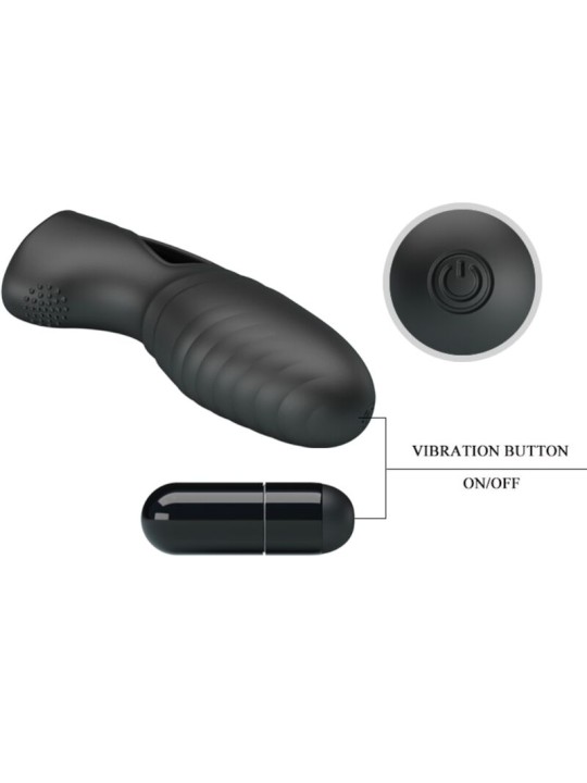 PRETTY LOVE ALAN VIBRADOR DE DEDO SILICONA NEGRO
