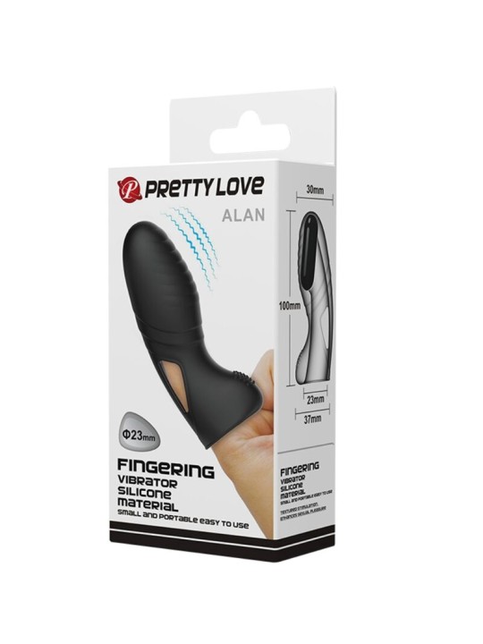 PRETTY LOVE ALAN VIBRADOR DE DEDO SILICONA NEGRO