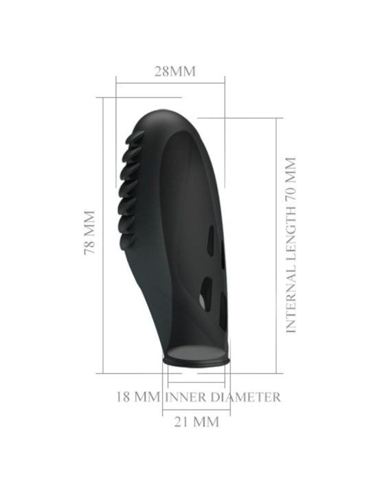 PRETTY LOVE GILO VIBRADOR DE DEDO SILICONA NEGRO