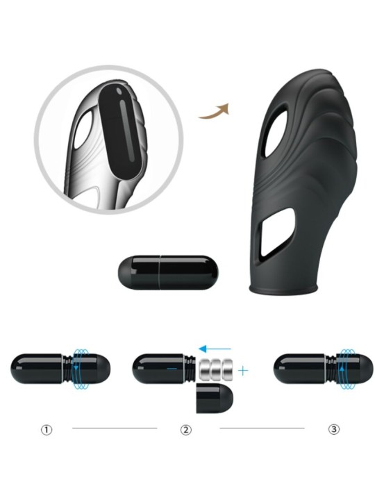 PRETTY LOVE LICH VIBRADOR DE DEDO SILICONA NEGRO