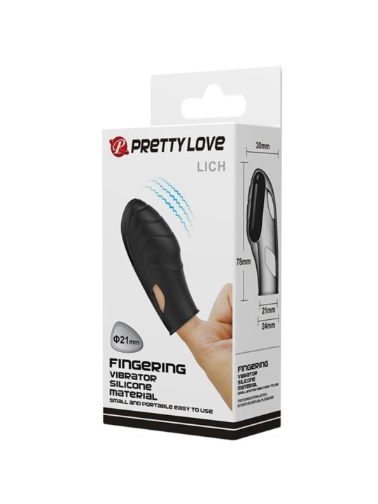 PRETTY LOVE LICH VIBRADOR DE DEDO SILICONA NEGRO