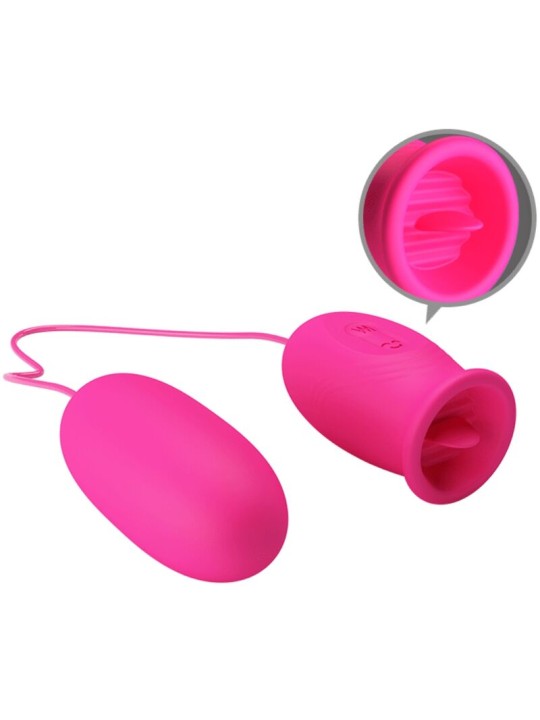 PRETTY LOVE DAISY HUEVO VIBRADOR LENGUA ESTIMULADORA DE CLITORIS ROSA
