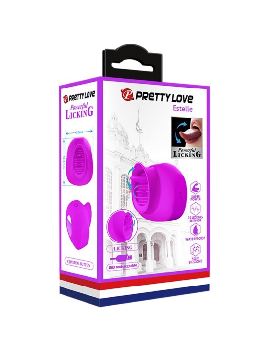 PRETTY LOVE ESTELLE LENGUA ESTIMULADORA CLITORIS 12 VIBRACIONES MORADO