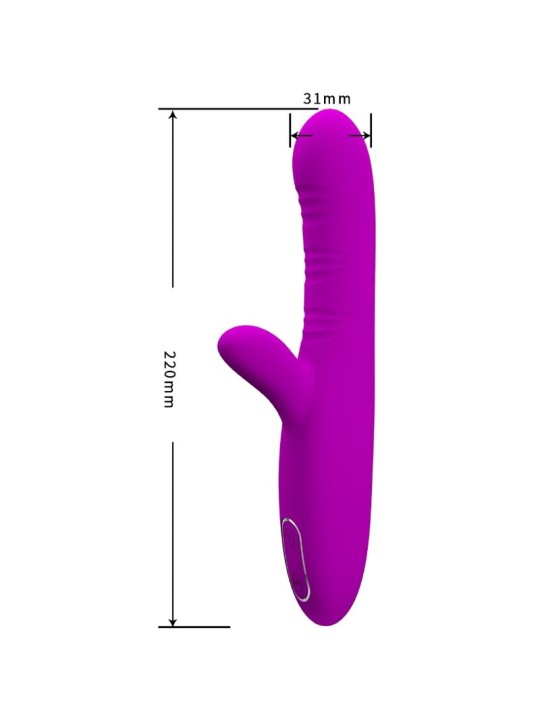 PRETTY LOVE ANGELIQUE VIBRADOR MULTIFUNCION ESTIMULADOR DE CLITORIS MORADO