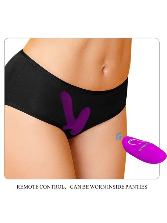 PRETTY LOVE MASAJEADOR VIBRADOR 12 VIBRACIONES CONTROL REMOTO MORADO