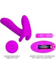 PRETTY LOVE MASAJEADOR VIBRADOR 12 VIBRACIONES CONTROL REMOTO MORADO