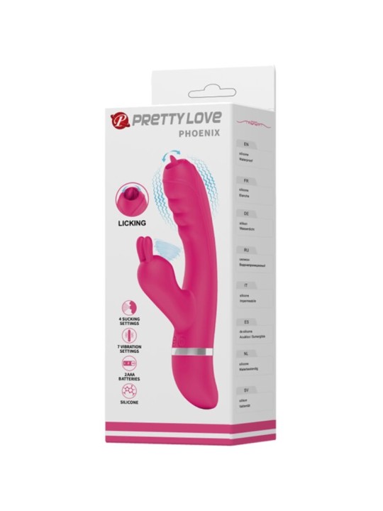 PRETTY LOVE PHOENIX VIBRADOR RABBIT MULTIFUNCION ROSA