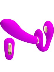 PRETTY LOVE THUNDERBIRD VIBRADOR DOBLE STRAP ON CONTROL REMOTO MORADO