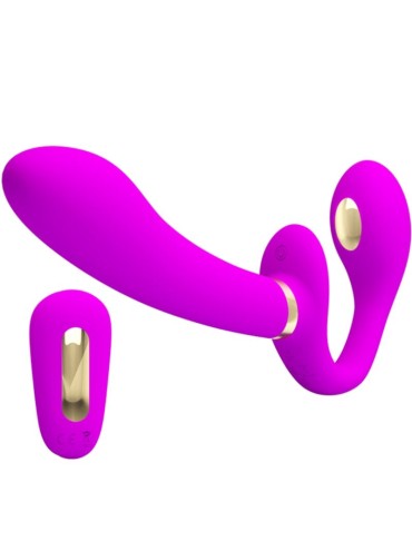 PRETTY LOVE THUNDERBIRD VIBRADOR DOBLE STRAP ON CONTROL REMOTO MORADO