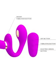 PRETTY LOVE THUNDERBIRD VIBRADOR DOBLE STRAP ON CONTROL REMOTO MORADO