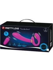 PRETTY LOVE THUNDERBIRD VIBRADOR DOBLE STRAP ON CONTROL REMOTO MORADO